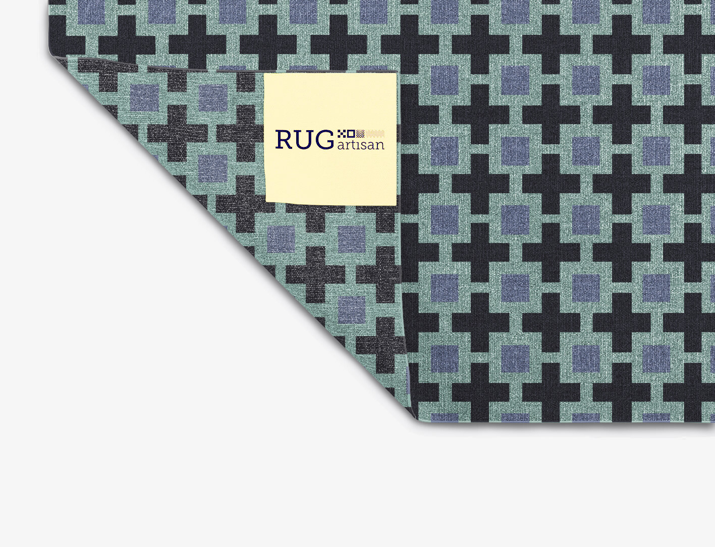 Blacross Geometric Rectangle Flatweave New Zealand Wool Custom Rug by Rug Artisan
