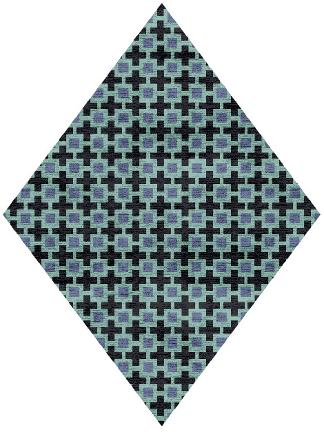 Blacross Geometric Diamond Hand Knotted Bamboo Silk Custom Rug by Rug Artisan