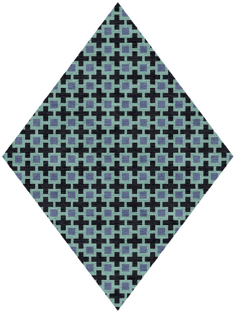 Blacross Geometric Diamond Hand Knotted Tibetan Wool Custom Rug by Rug Artisan
