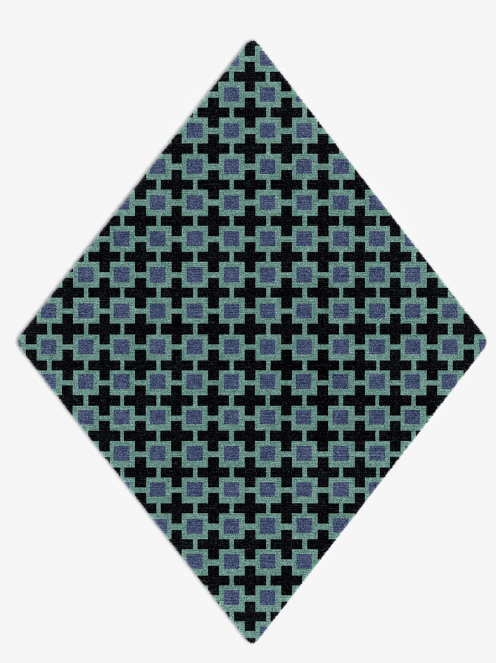 Blacross Geometric Diamond Hand Knotted Tibetan Wool Custom Rug by Rug Artisan