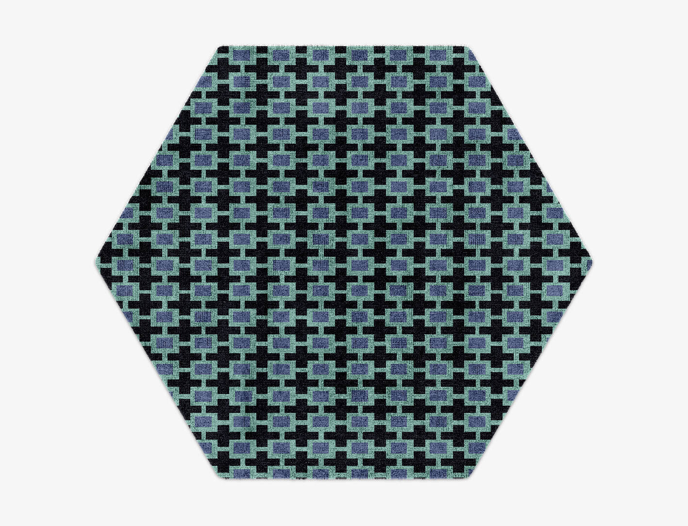 Blacross Geometric Hexagon Hand Knotted Bamboo Silk Custom Rug by Rug Artisan