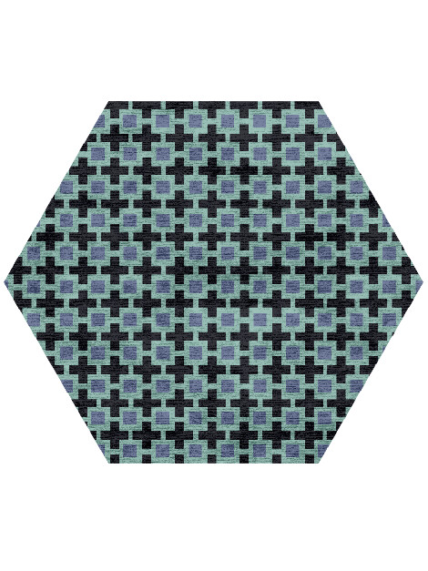 Blacross Geometric Hexagon Hand Knotted Bamboo Silk Custom Rug by Rug Artisan