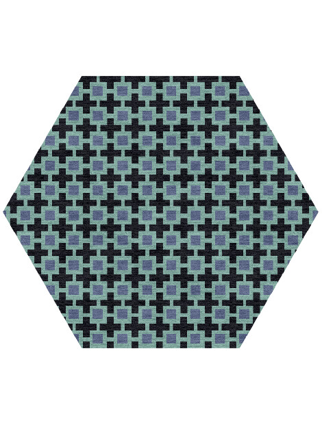 Blacross Geometric Hexagon Hand Knotted Tibetan Wool Custom Rug by Rug Artisan