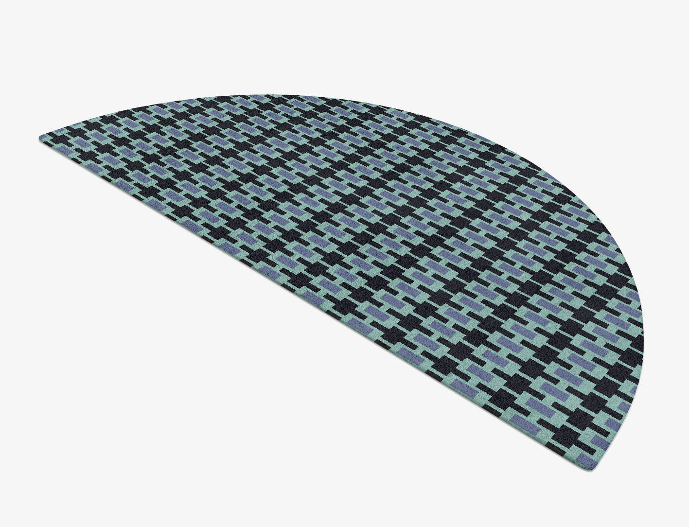 Blacross Geometric Halfmoon Hand Tufted Pure Wool Custom Rug by Rug Artisan