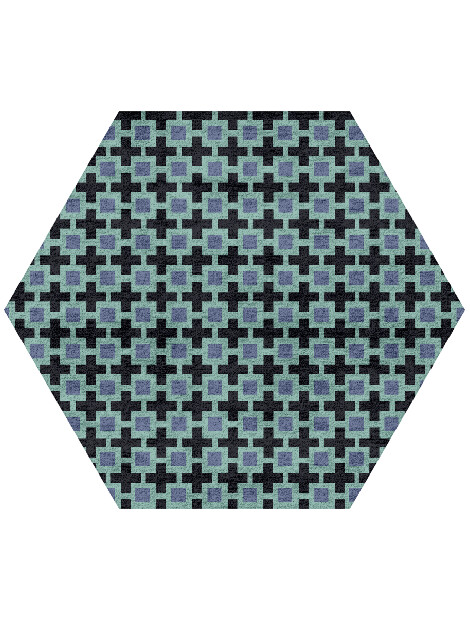 Blacross Geometric Hexagon Hand Tufted Bamboo Silk Custom Rug by Rug Artisan