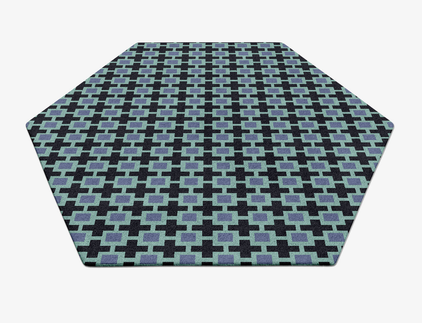 Blacross Geometric Hexagon Hand Tufted Pure Wool Custom Rug by Rug Artisan