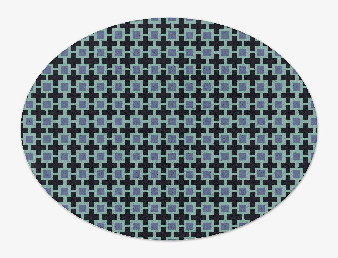 Blacross Geometric Oval Hand Tufted Pure Wool Custom Rug by Rug Artisan