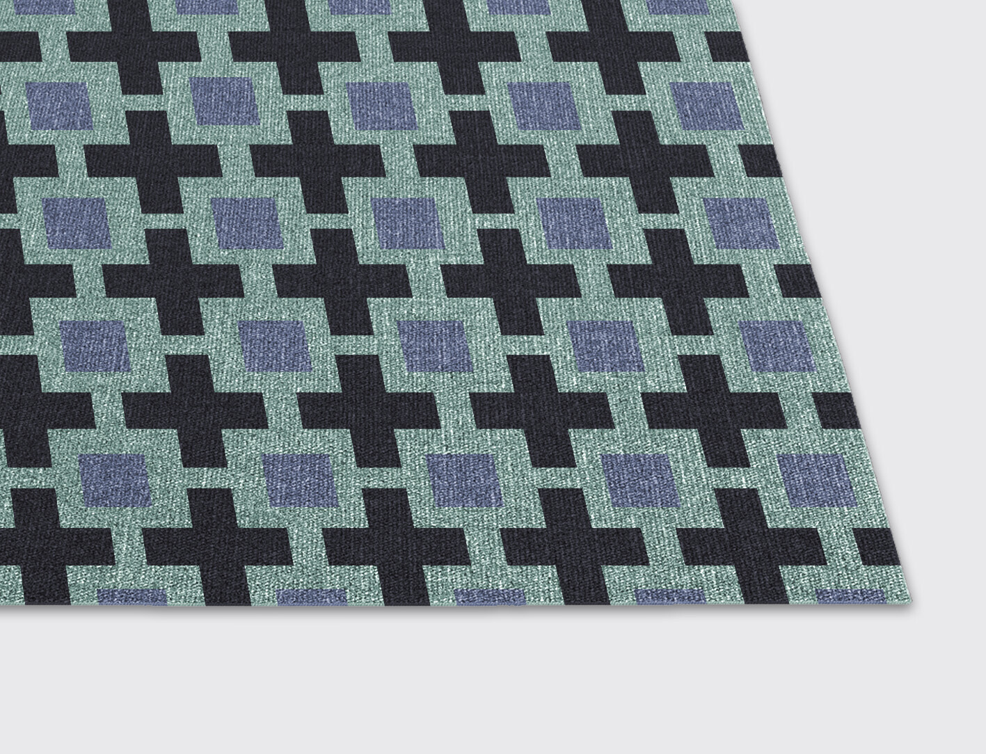 Blacross Geometric Rectangle Outdoor Recycled Yarn Custom Rug by Rug Artisan