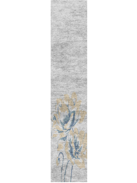 Blahs Cerulean Runner Hand Knotted Bamboo Silk Custom Rug by Rug Artisan