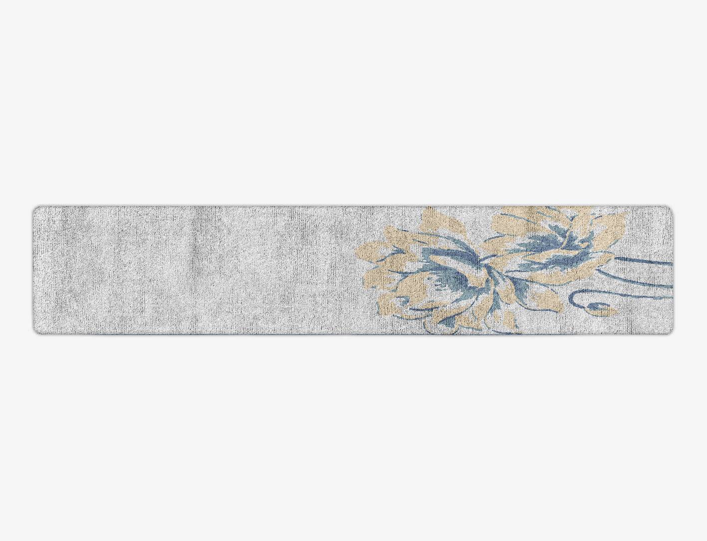 Blahs Cerulean Runner Hand Tufted Bamboo Silk Custom Rug by Rug Artisan