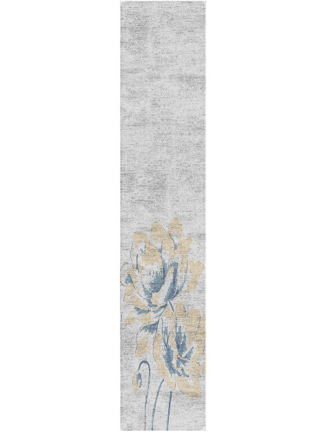 Blahs Cerulean Runner Hand Tufted Bamboo Silk Custom Rug by Rug Artisan