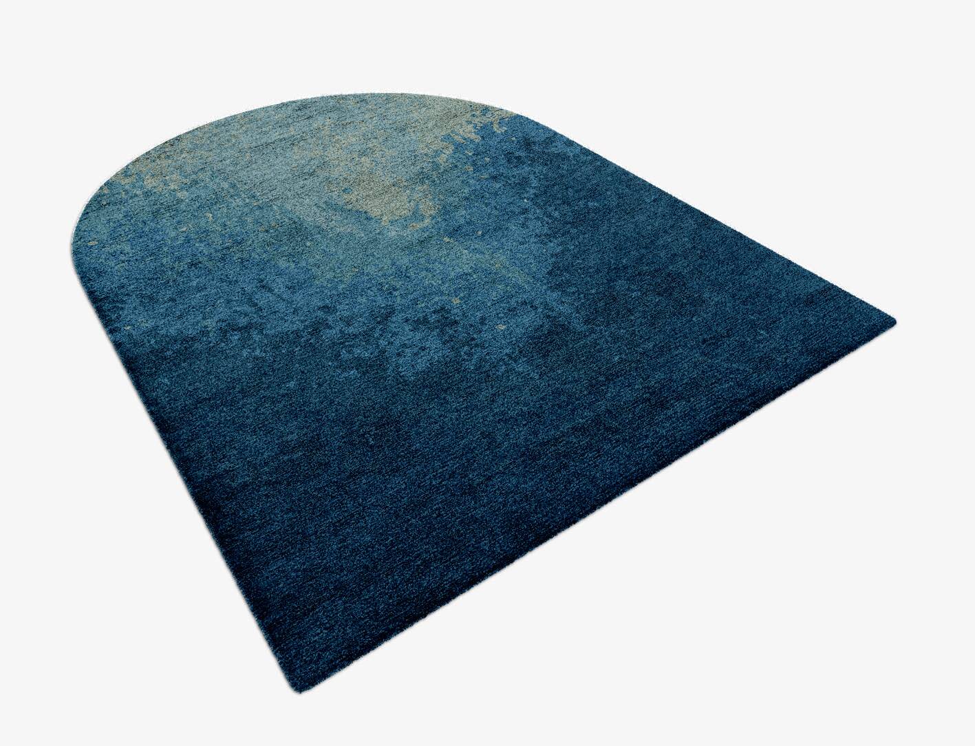 Blizzard Gradation Arch Hand Knotted Bamboo Silk Custom Rug by Rug Artisan