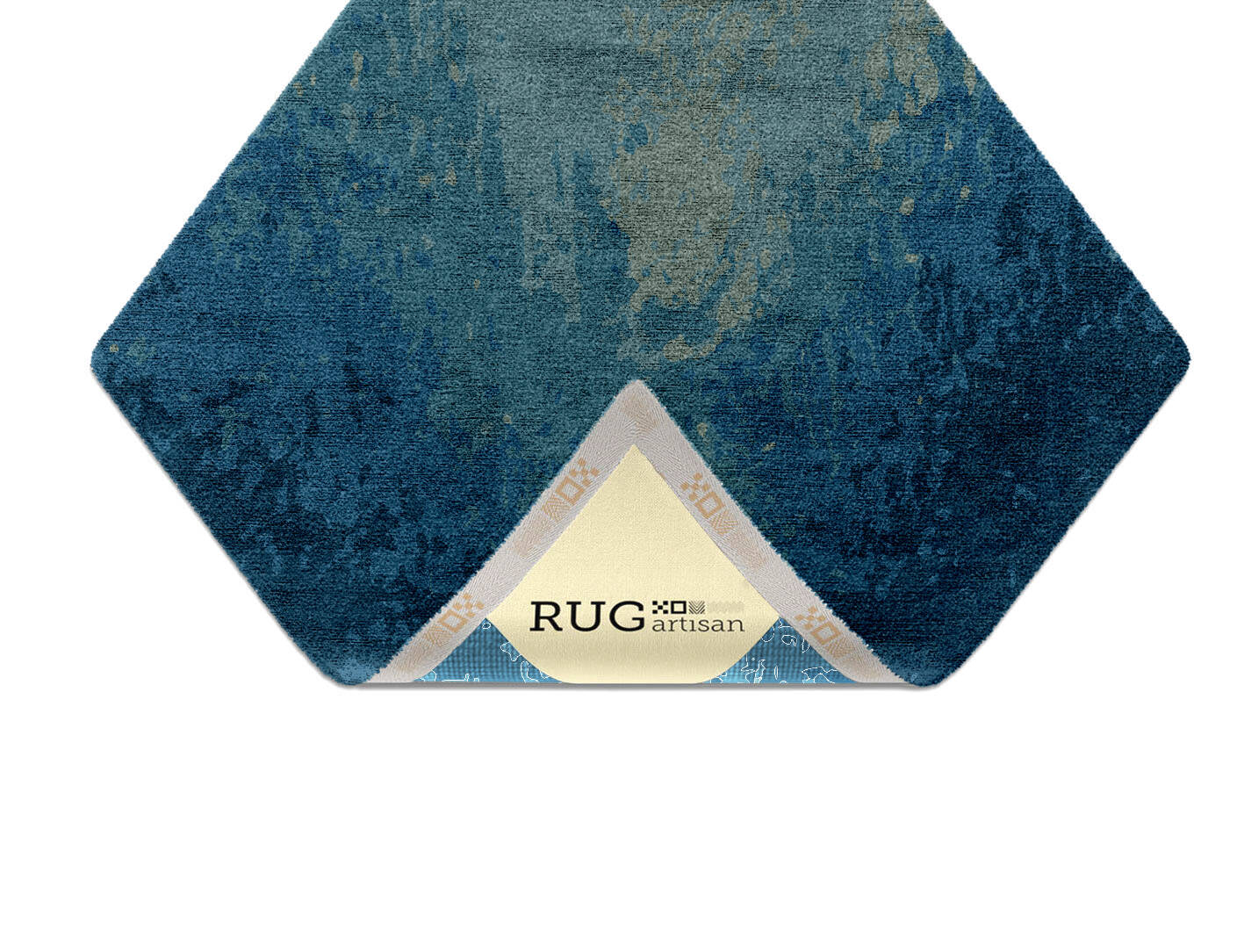 Blizzard Gradation Diamond Hand Knotted Bamboo Silk Custom Rug by Rug Artisan