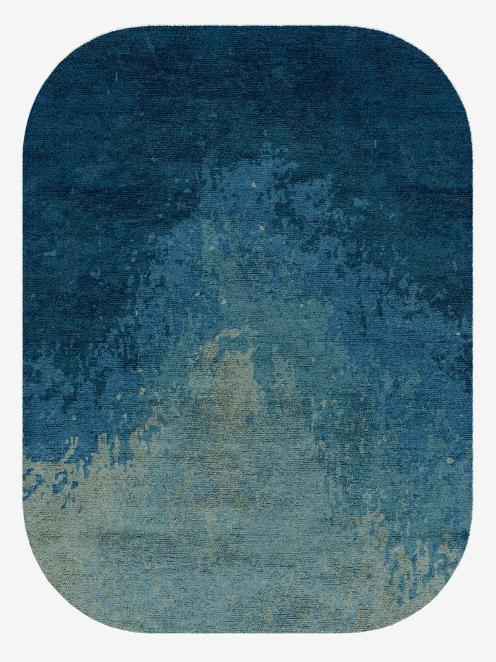 Blizzard Gradation Oblong Hand Knotted Bamboo Silk Custom Rug by Rug Artisan