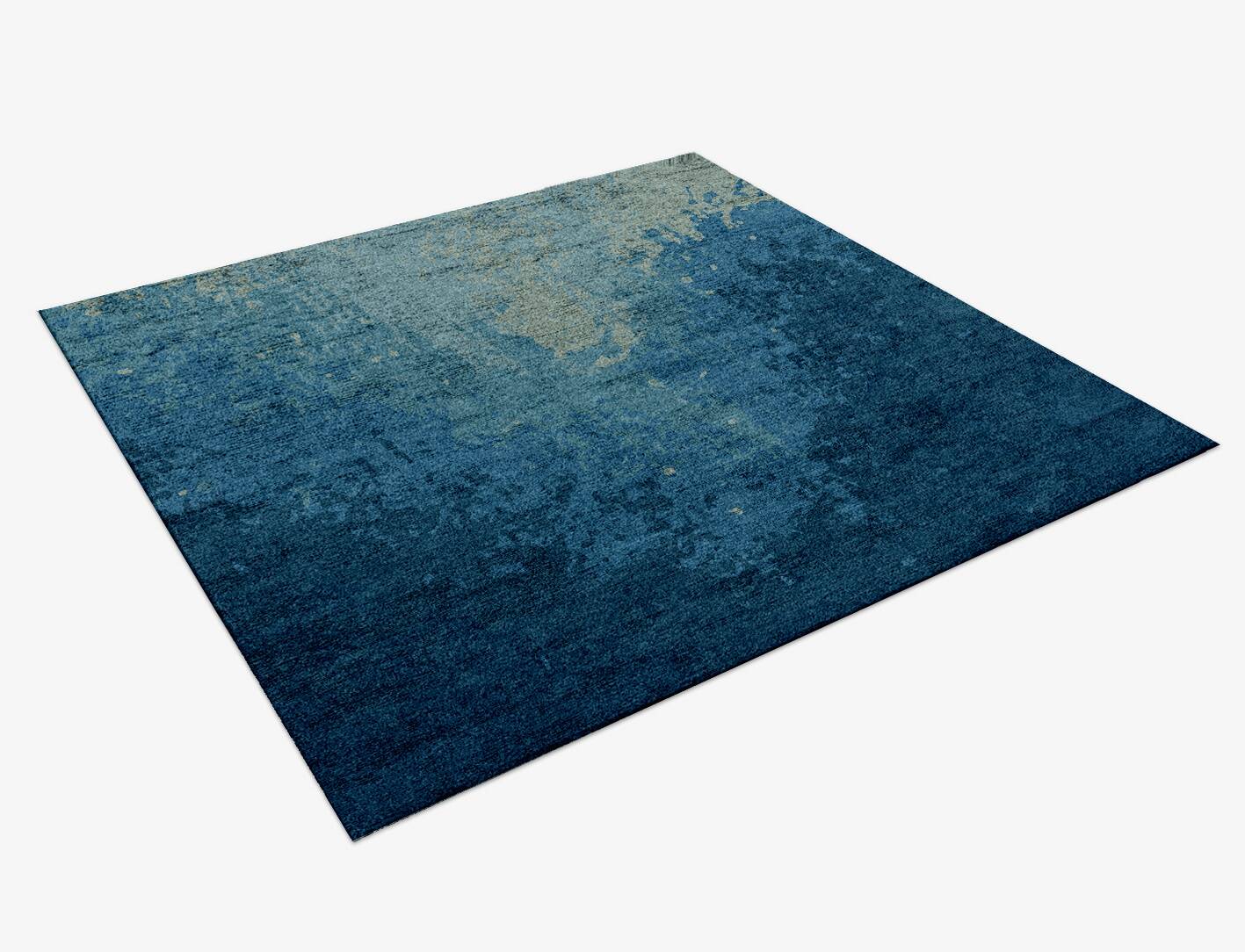Blizzard Gradation Square Hand Knotted Bamboo Silk Custom Rug by Rug Artisan