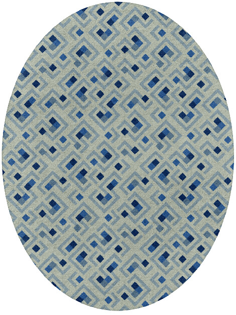 Block Plan Modern Geometrics Oval Hand Tufted Pure Wool Custom Rug by Rug Artisan