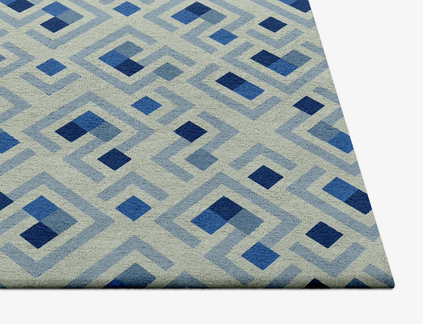 Block Plan Modern Geometrics Square Hand Tufted Pure Wool Custom Rug by Rug Artisan