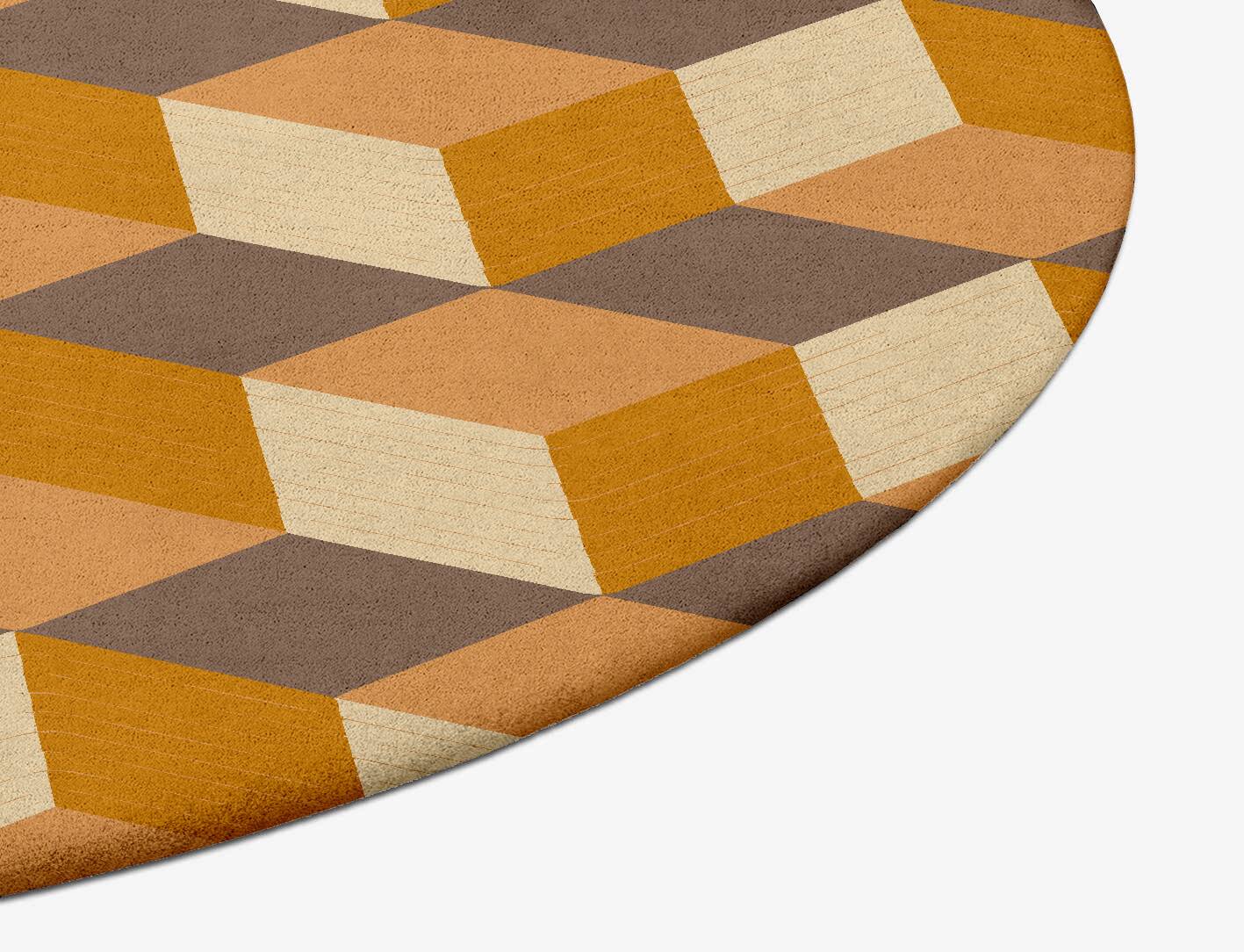 Block Trails Modern Geometrics Oval Hand Tufted Pure Wool Custom Rug by Rug Artisan