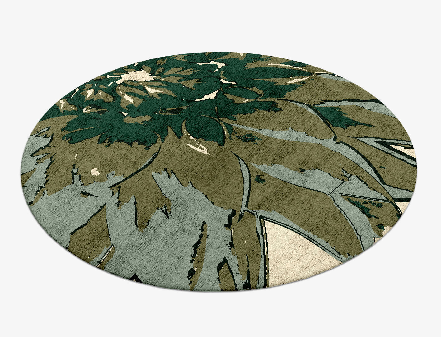 Blossom Floral Round Hand Knotted Bamboo Silk Custom Rug by Rug Artisan