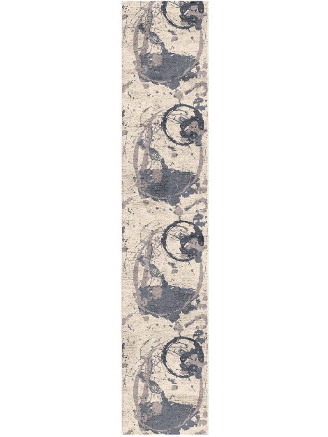 Blotwork Abstract Runner Hand Tufted Bamboo Silk Custom Rug by Rug Artisan