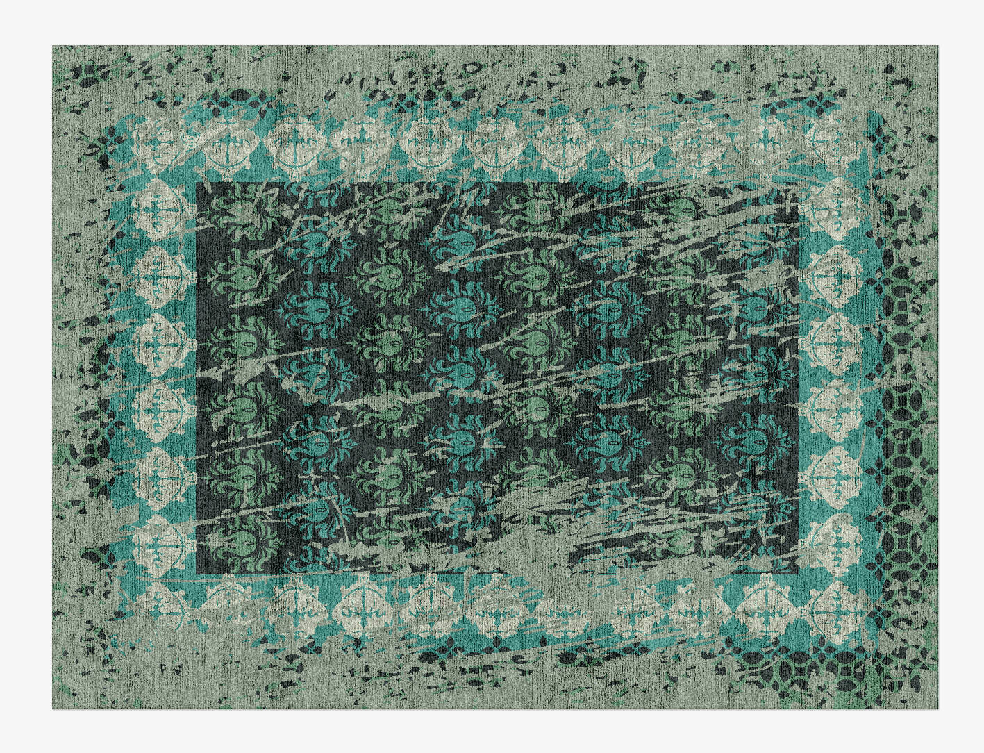Blue Lotus Vintage Rectangle Hand Knotted Bamboo Silk Custom Rug by Rug Artisan