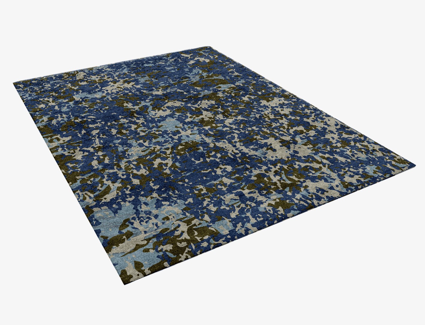 Blue Mist Surface Art Rectangle Hand Knotted Bamboo Silk Custom Rug by Rug Artisan