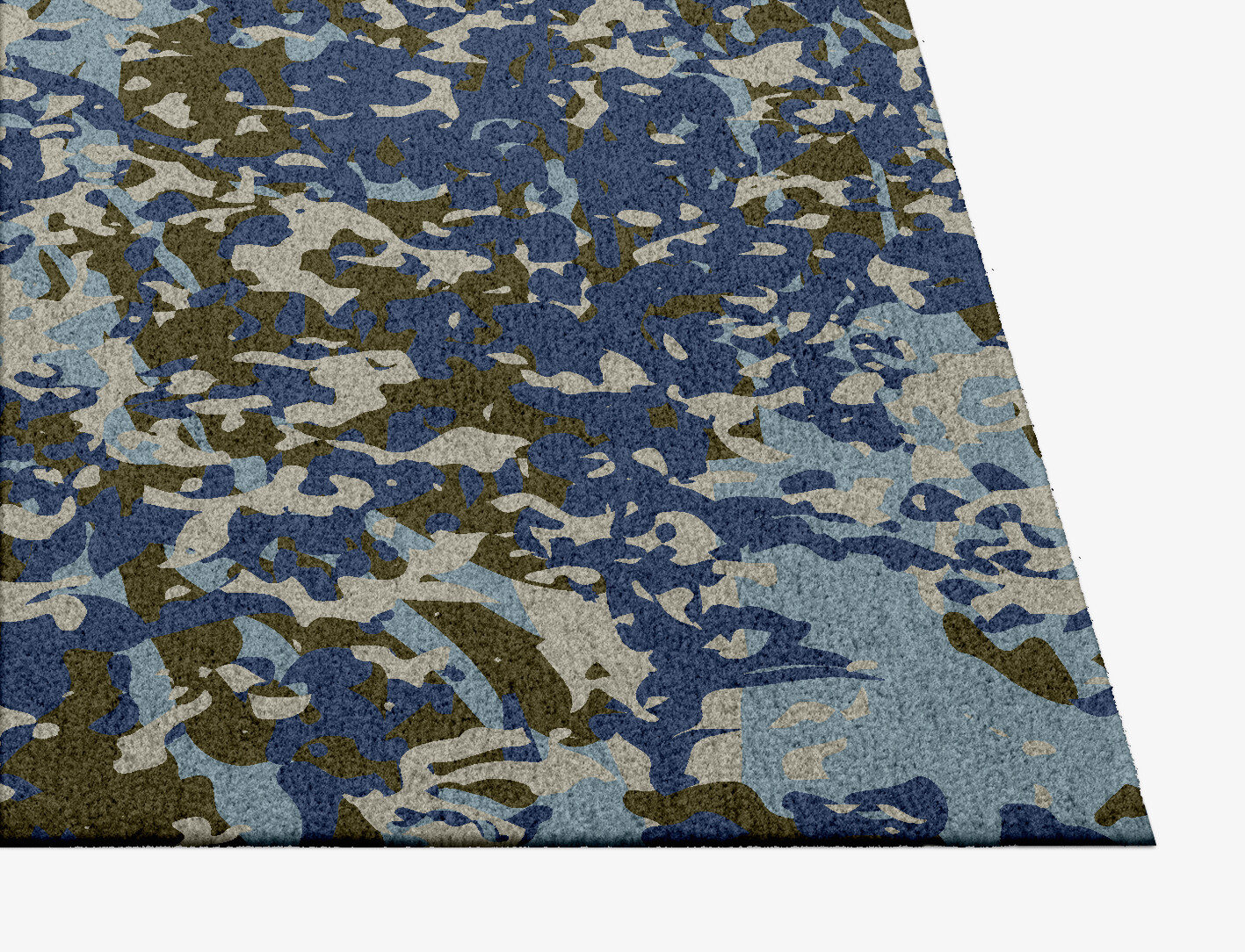 Blue Mist Surface Art Square Hand Knotted Tibetan Wool Custom Rug by Rug Artisan