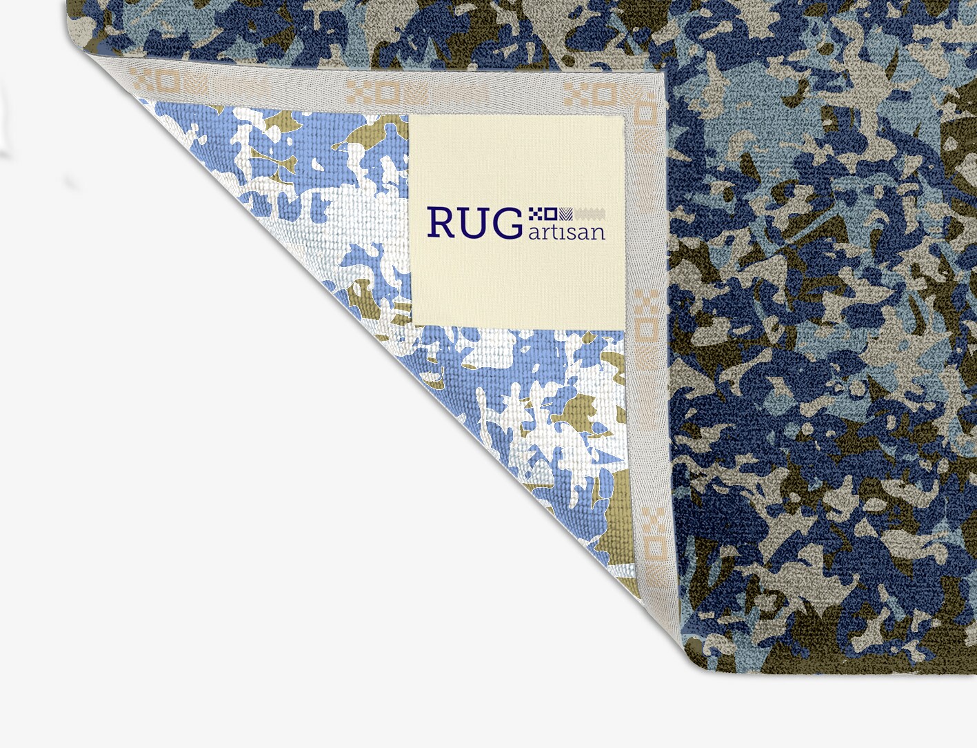 Blue Mist Surface Art Square Hand Knotted Tibetan Wool Custom Rug by Rug Artisan
