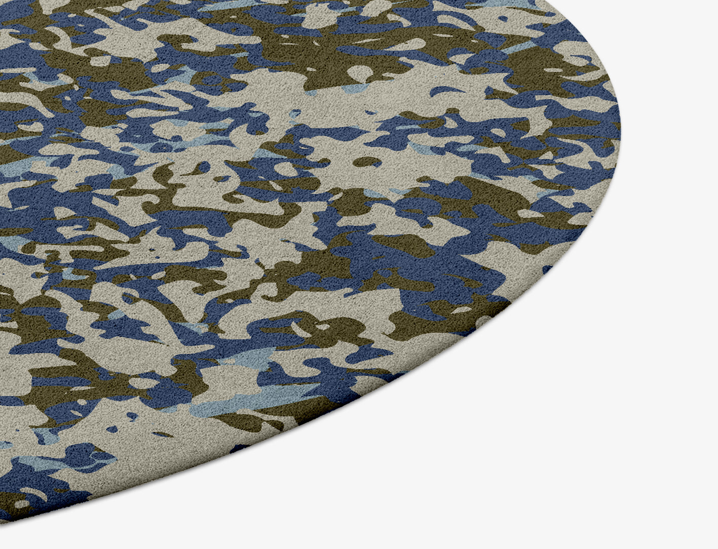 Blue Mist Surface Art Round Hand Tufted Pure Wool Custom Rug by Rug Artisan