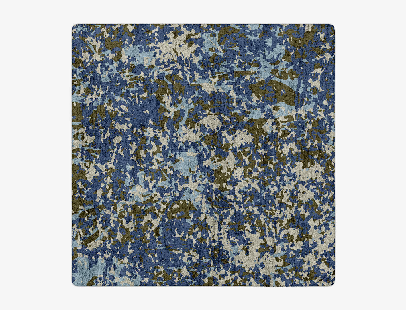 Blue Mist Surface Art Square Hand Tufted Bamboo Silk Custom Rug by Rug Artisan