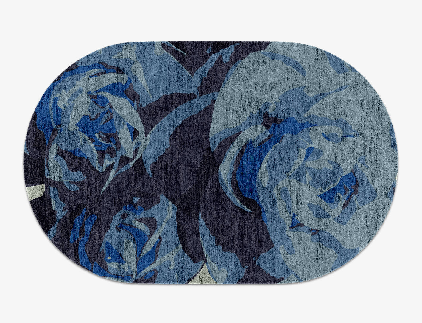 Blue Onyx Floral Capsule Hand Knotted Bamboo Silk Custom Rug by Rug Artisan