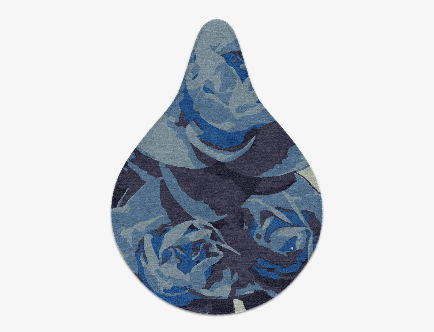 Blue Onyx Floral Drop Hand Knotted Tibetan Wool Custom Rug by Rug Artisan
