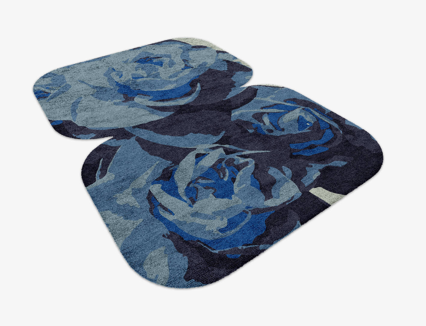 Blue Onyx Floral Eight Hand Knotted Bamboo Silk Custom Rug by Rug Artisan