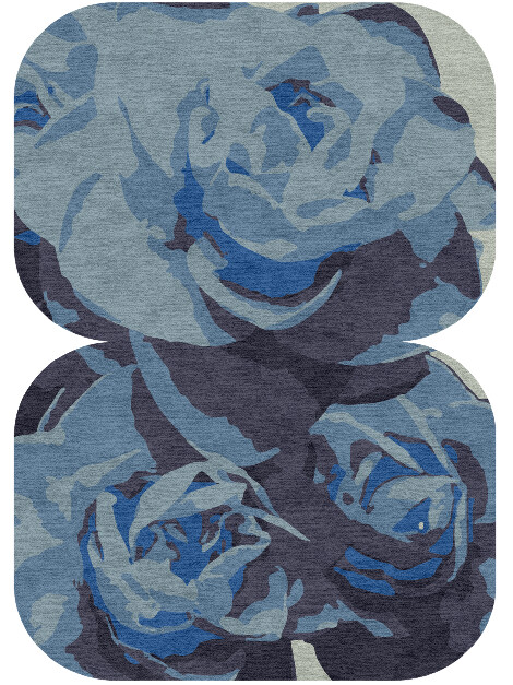 Blue Onyx Floral Eight Hand Knotted Tibetan Wool Custom Rug by Rug Artisan