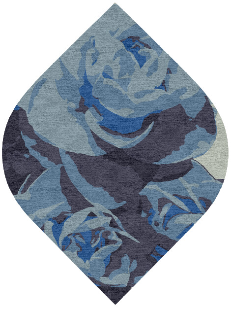 Blue Onyx Floral Ogee Hand Knotted Tibetan Wool Custom Rug by Rug Artisan