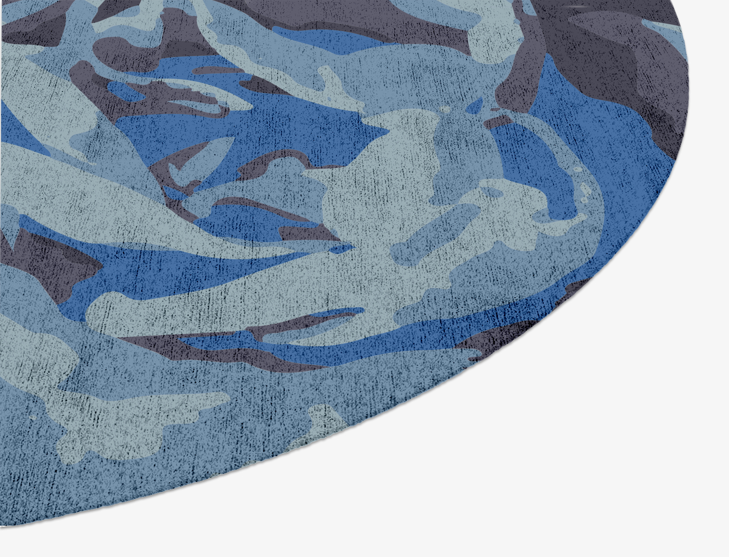 Blue Onyx Floral Oval Hand Knotted Bamboo Silk Custom Rug by Rug Artisan