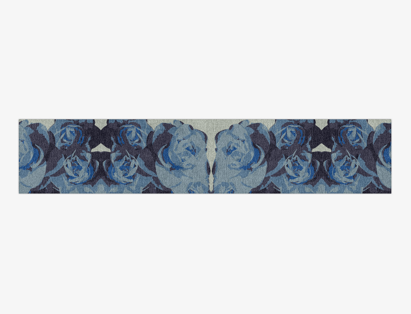 Blue Onyx Floral Runner Hand Knotted Tibetan Wool Custom Rug by Rug Artisan
