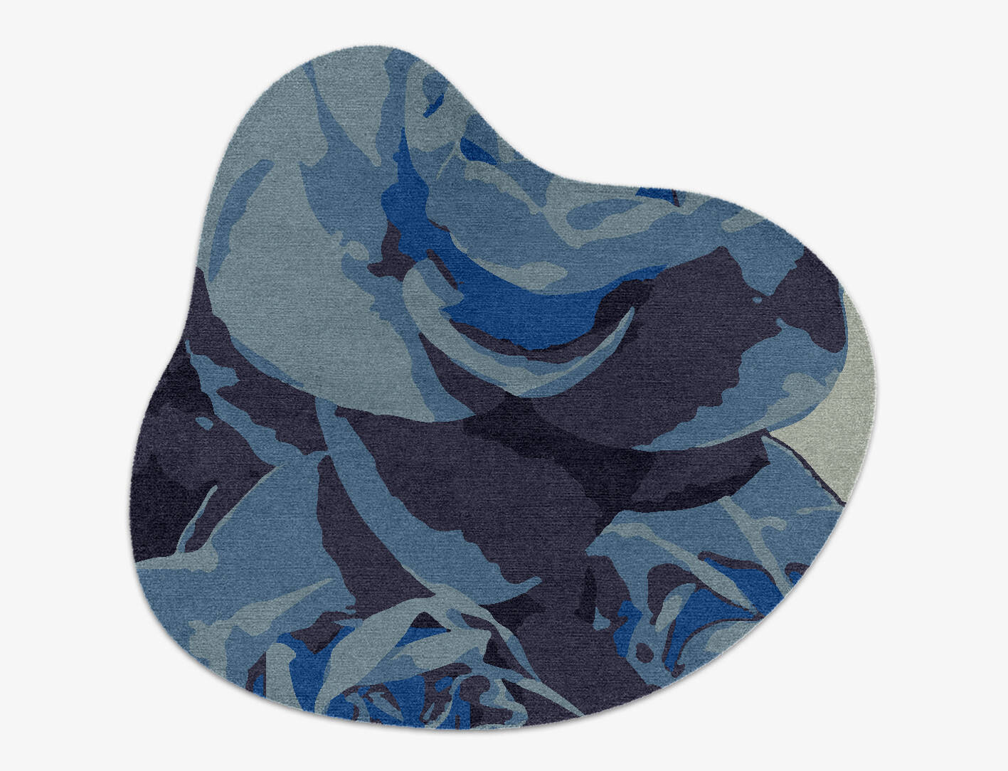 Blue Onyx Floral Splash Hand Knotted Tibetan Wool Custom Rug by Rug Artisan