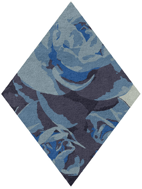 Blue Onyx Floral Diamond Hand Tufted Pure Wool Custom Rug by Rug Artisan