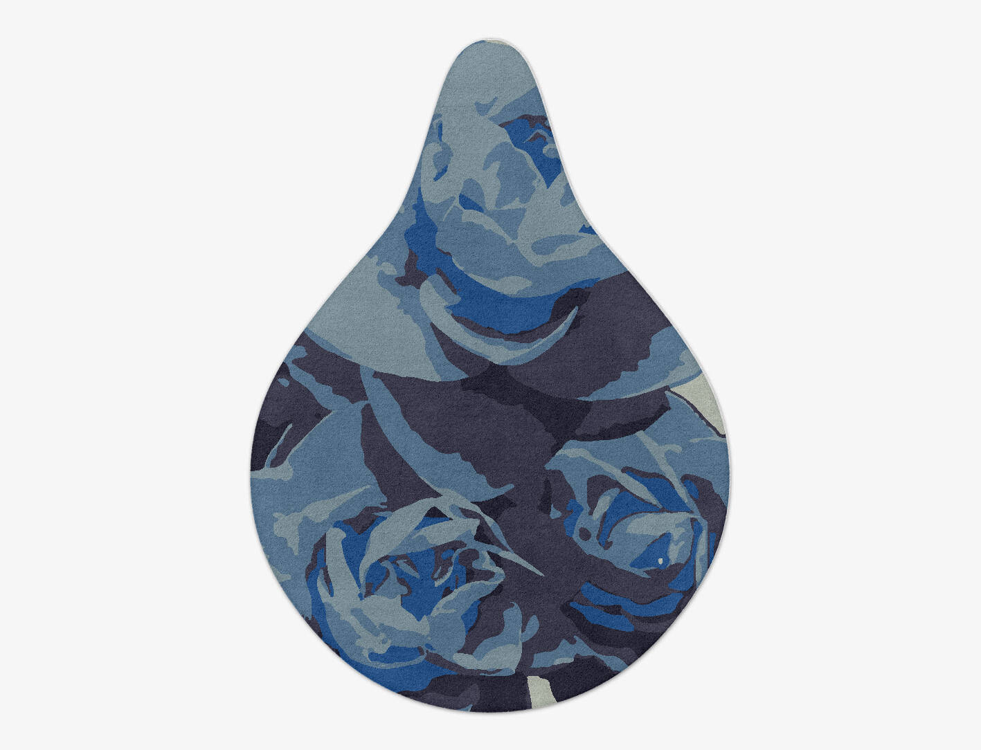 Blue Onyx Floral Drop Hand Tufted Pure Wool Custom Rug by Rug Artisan
