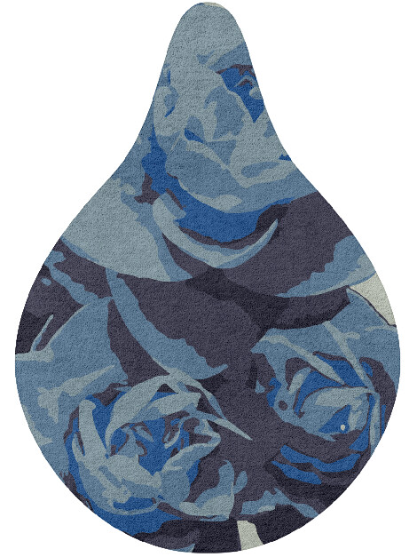 Blue Onyx Floral Drop Hand Tufted Pure Wool Custom Rug by Rug Artisan