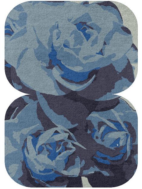 Blue Onyx Floral Eight Hand Tufted Pure Wool Custom Rug by Rug Artisan