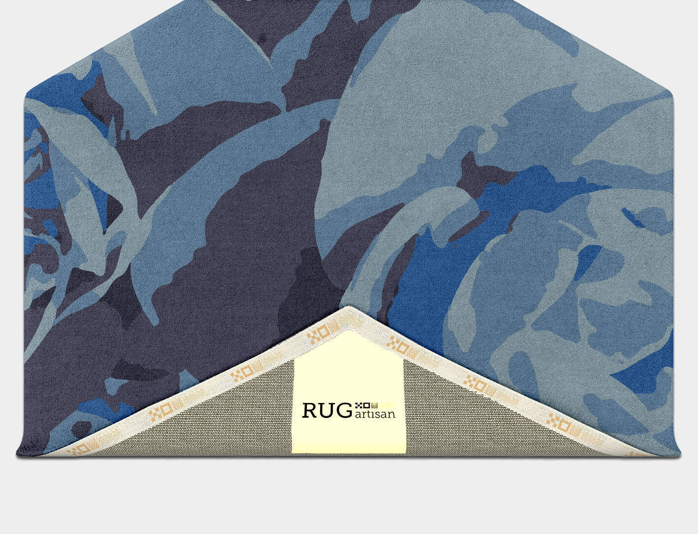 Blue Onyx Floral Hexagon Hand Tufted Pure Wool Custom Rug by Rug Artisan