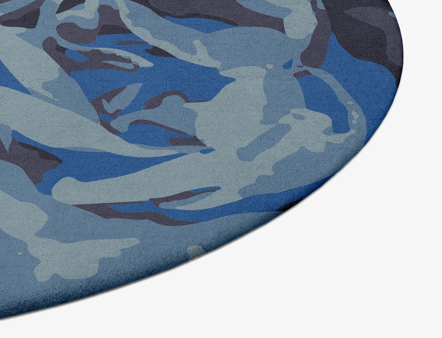 Blue Onyx Floral Oval Hand Tufted Pure Wool Custom Rug by Rug Artisan