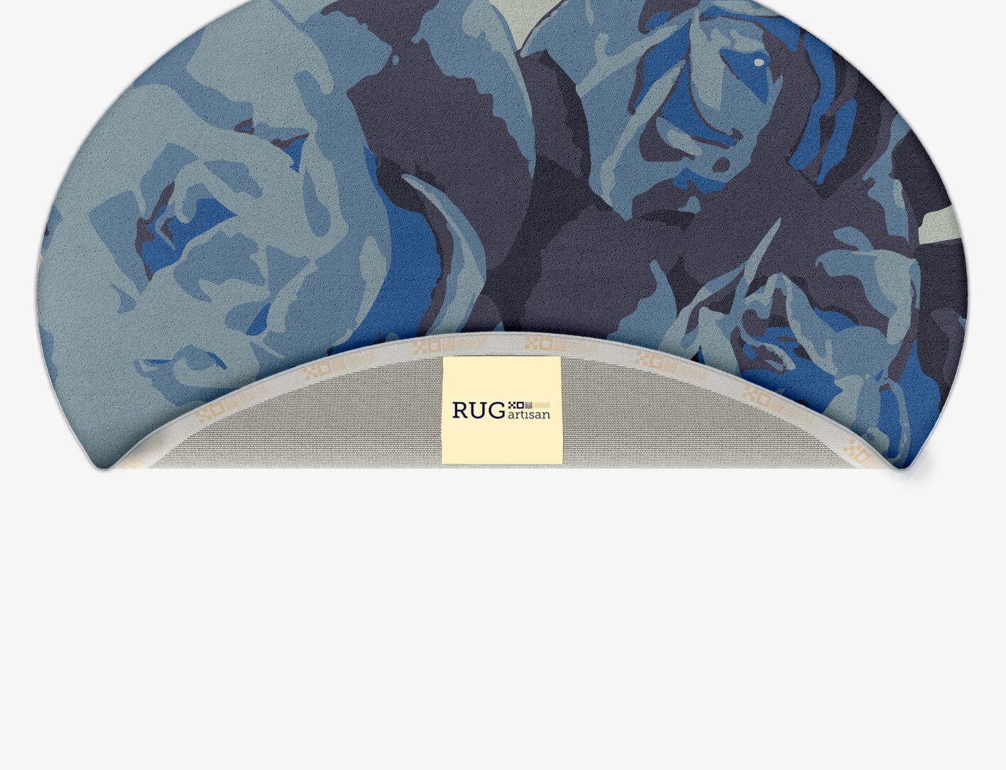 Blue Onyx Floral Oval Hand Tufted Pure Wool Custom Rug by Rug Artisan