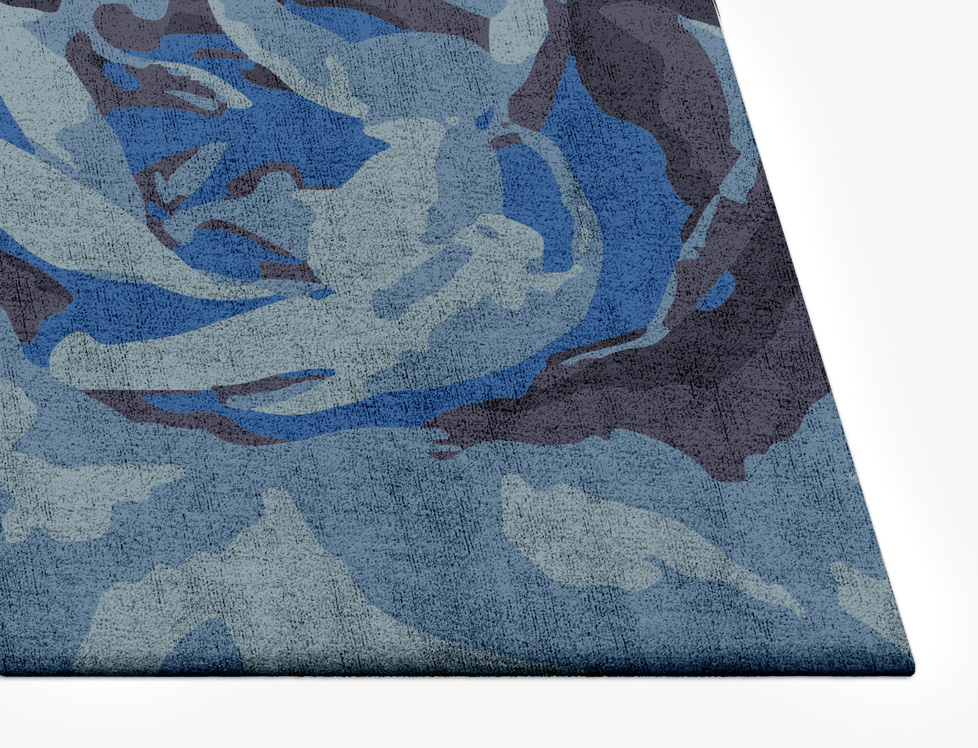 Blue Onyx Floral Rectangle Hand Tufted Bamboo Silk Custom Rug by Rug Artisan