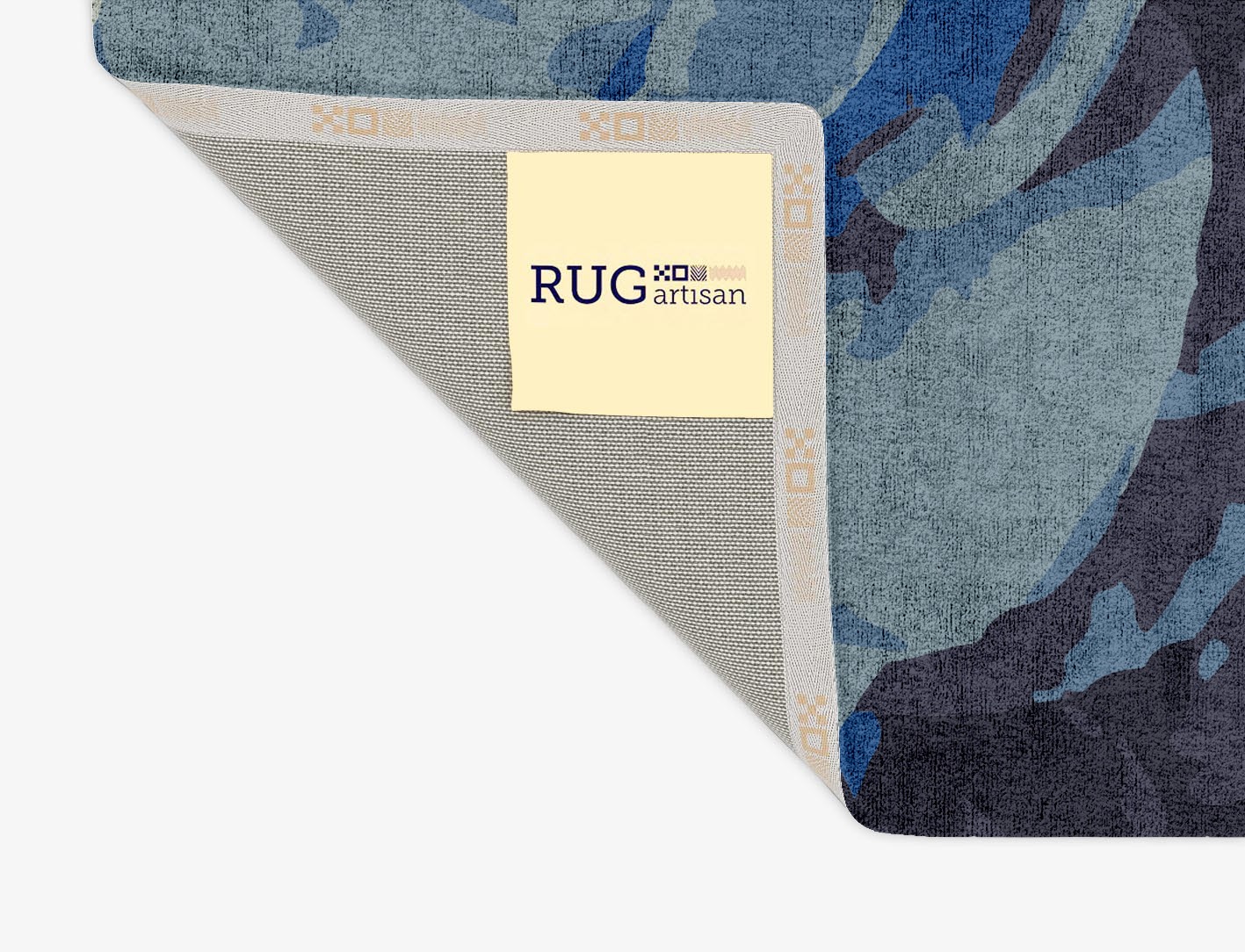 Blue Onyx Floral Rectangle Hand Tufted Bamboo Silk Custom Rug by Rug Artisan