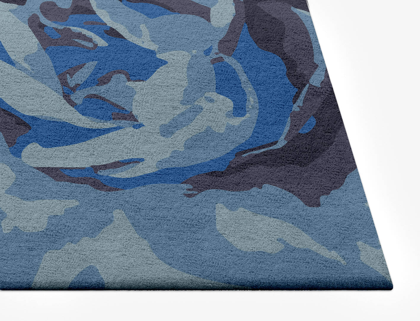 Blue Onyx Floral Rectangle Hand Tufted Pure Wool Custom Rug by Rug Artisan