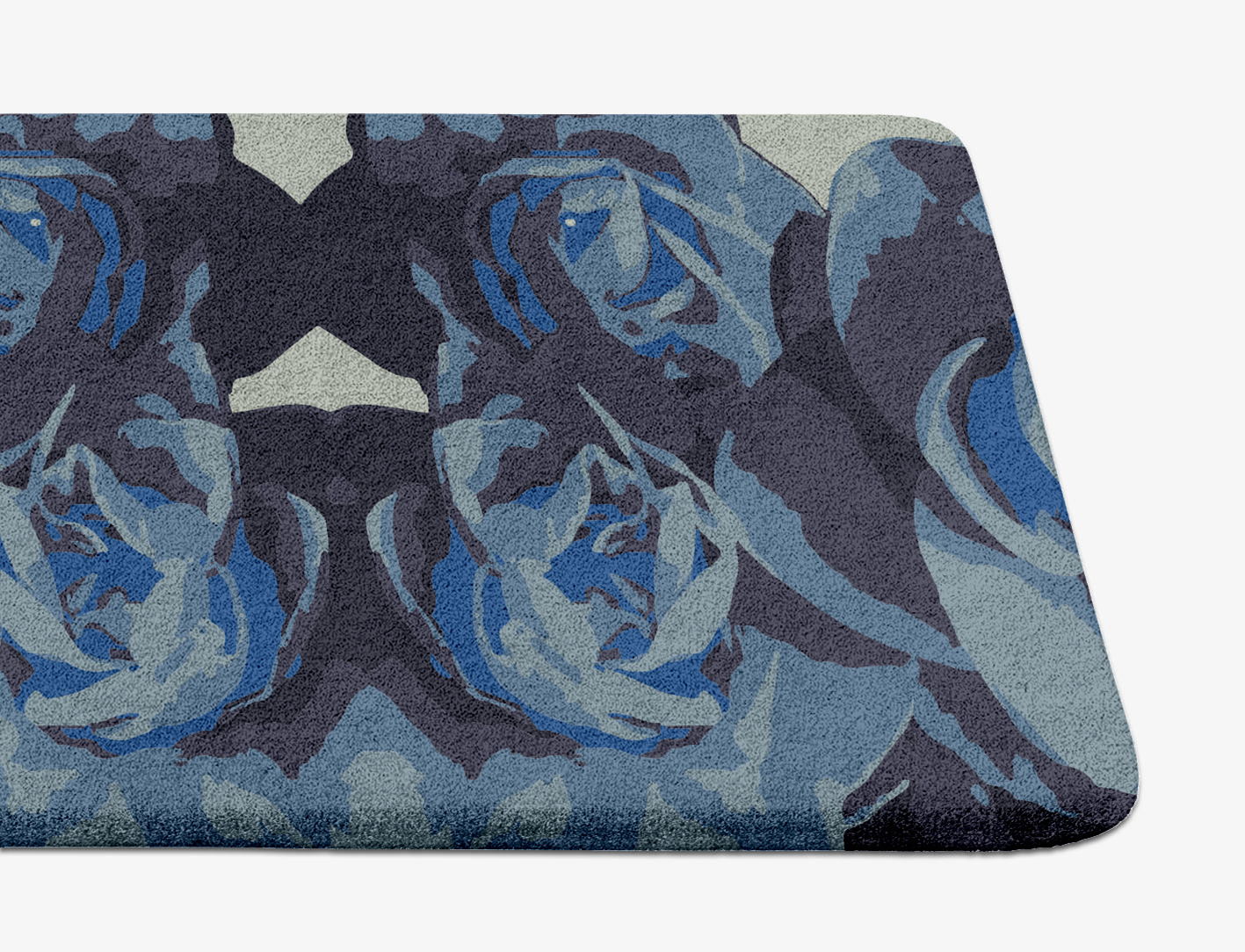 Blue Onyx Floral Runner Hand Tufted Pure Wool Custom Rug by Rug Artisan