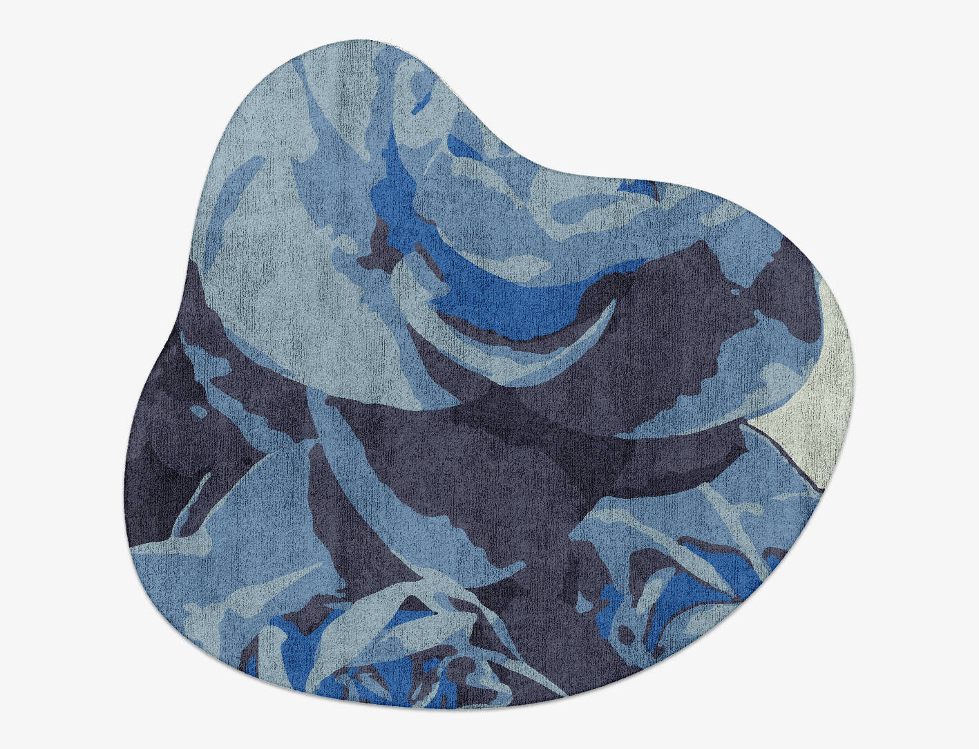 Blue Onyx Floral Splash Hand Tufted Bamboo Silk Custom Rug by Rug Artisan